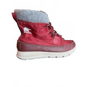Sorel Explorer Carnival Waterproof Winter Boots Red Size Women's 8.5